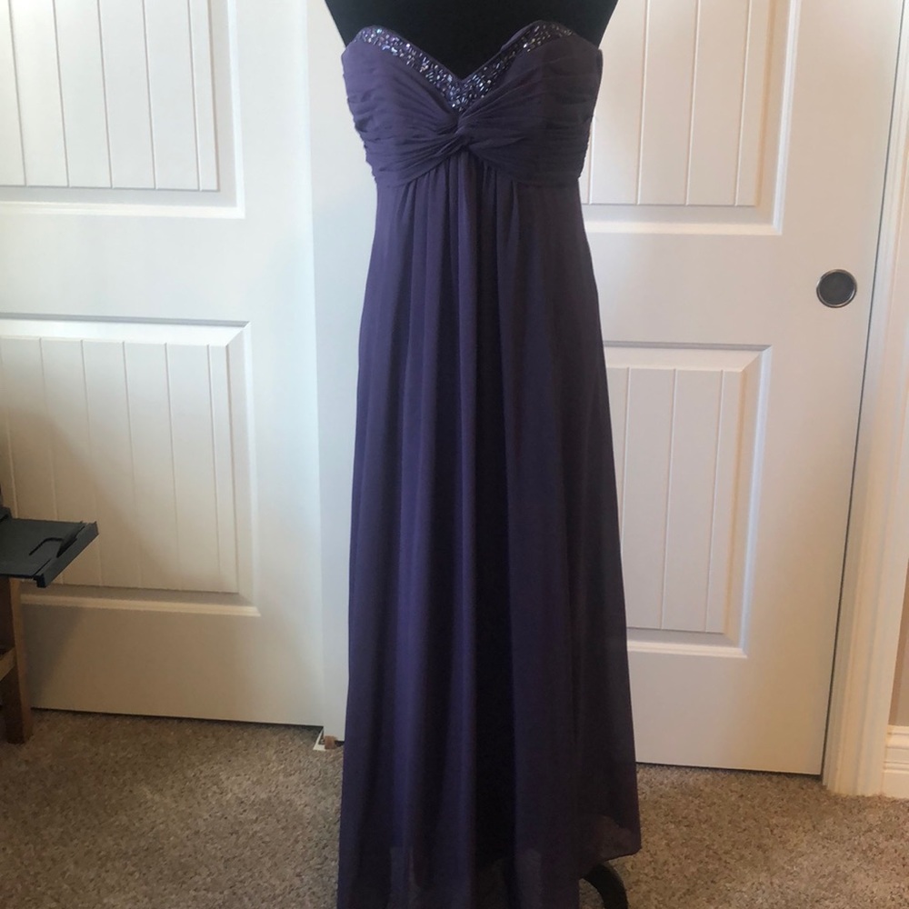 David’s Bridal purple full length dress